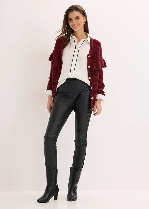 Skjortblus i mjuk satin, bonprix