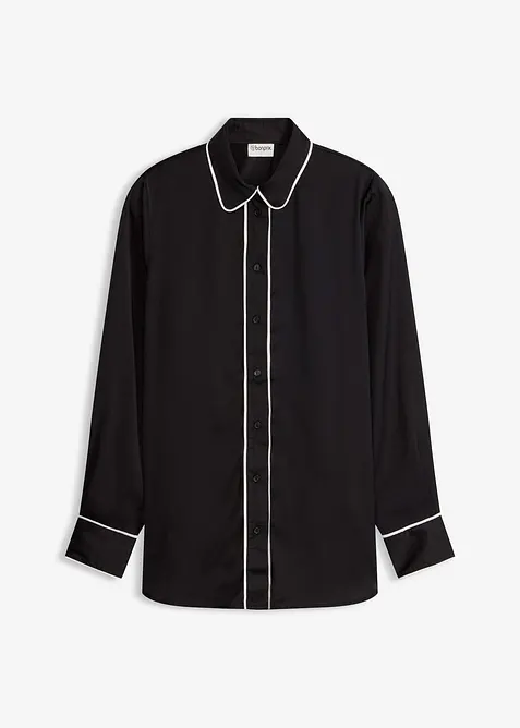 Skjortblus i mjuk satin, bonprix