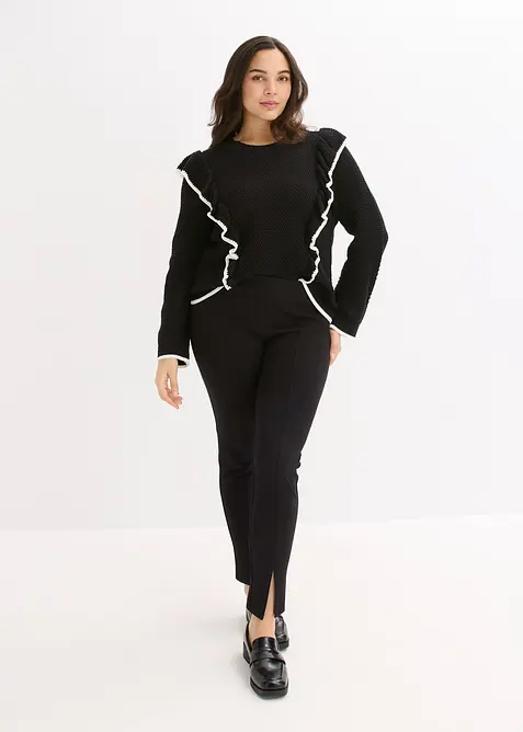 Finstickad tr&ouml;ja av bomullsmix, bonprix