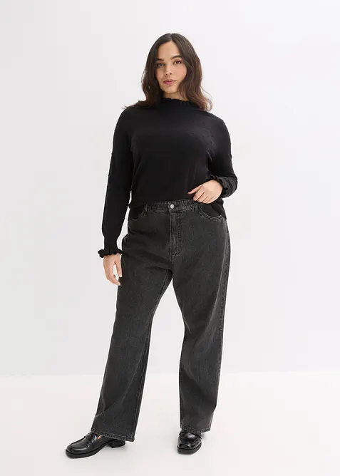 Finstickad tr&ouml;ja i viskosmix, bonprix