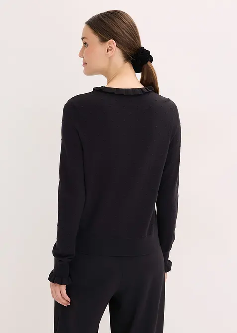 Finstickad tr&ouml;ja i viskosmix, bonprix