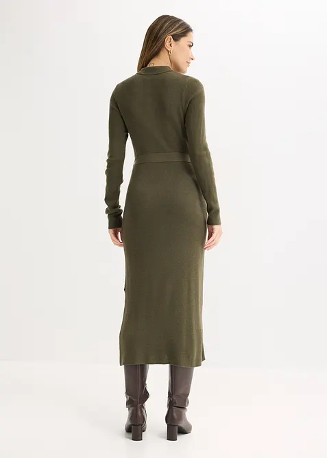 Ribbstickad kl&auml;nning av viskosmix, bonprix