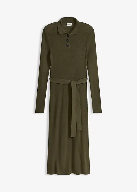 Ribbstickad kl&auml;nning av viskosmix, bonprix