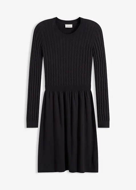 Stickad kl&auml;nning i viskosmix, bonprix