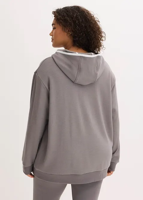 Fodrad sweatshirtjacka, snabbtorkande, bonprix