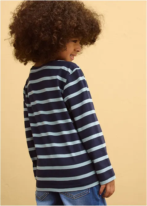 L&aring;ng&auml;rmad T-shirt i ren ekologisk bomull f&ouml;r barn (2-pack), bonprix