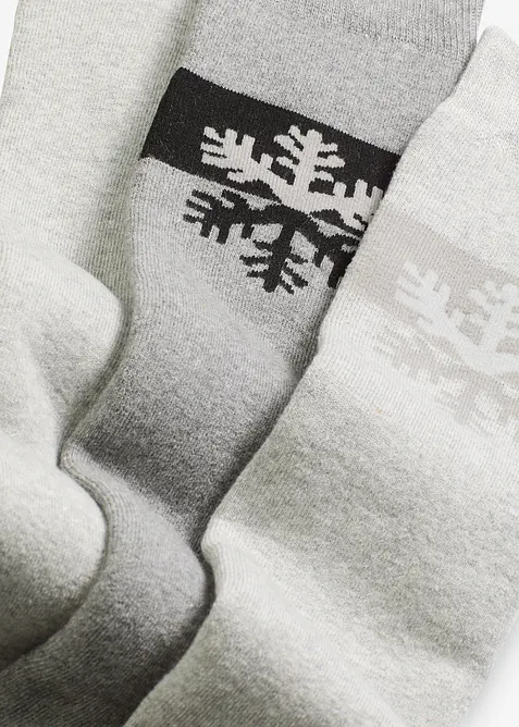 Termokn&auml;strumpor med mjukt innerfoder och ekologisk bomull (3-pack), bonprix