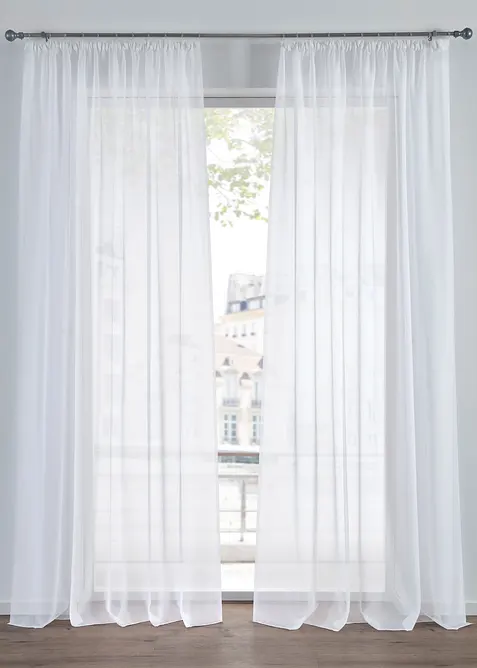 Gardin av l&auml;tt voile (2-pack), bonprix