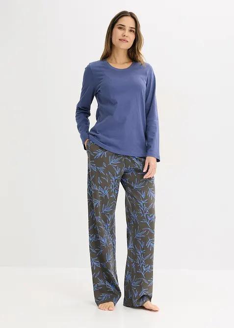 Pyjamas med 2 underdelar och &ouml;verdel (set i 3 delar), bonprix
