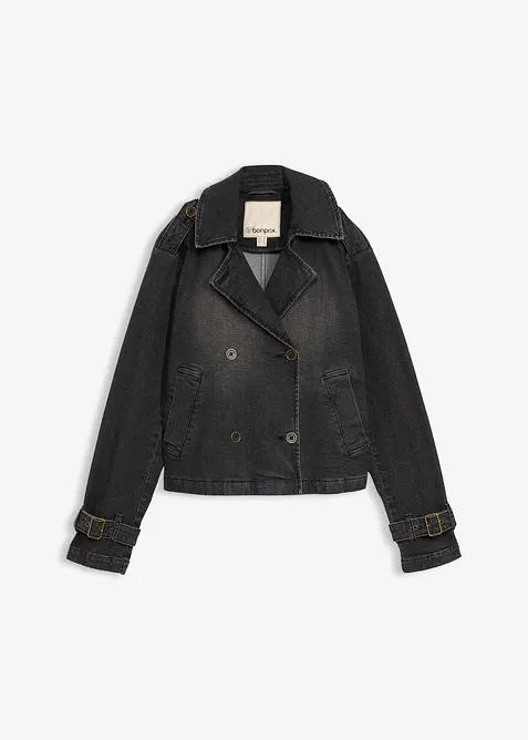 Jeansjacka i kort trenchcoat-modell, bonprix