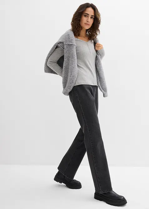 L&aring;ng&auml;rmad topp i bomull, bonprix