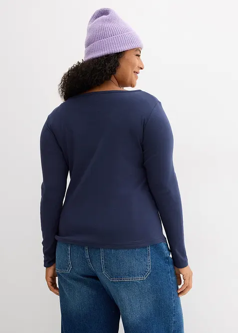 L&aring;ng&auml;rmad topp i bomull, bonprix