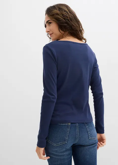 L&aring;ng&auml;rmad topp i bomull, bonprix