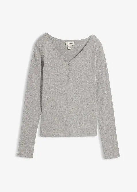 L&aring;ng&auml;rmad topp i bomull, bonprix