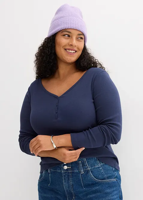 L&aring;ng&auml;rmad topp i bomull, bonprix