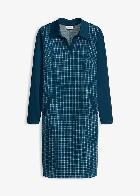 Jacquardkl&auml;nning med kontrasterande krage, bonprix