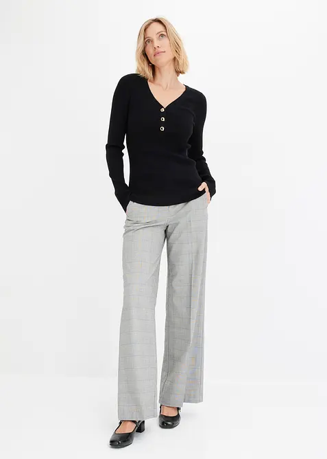 Ribbstickad tr&ouml;ja med viskos, bonprix