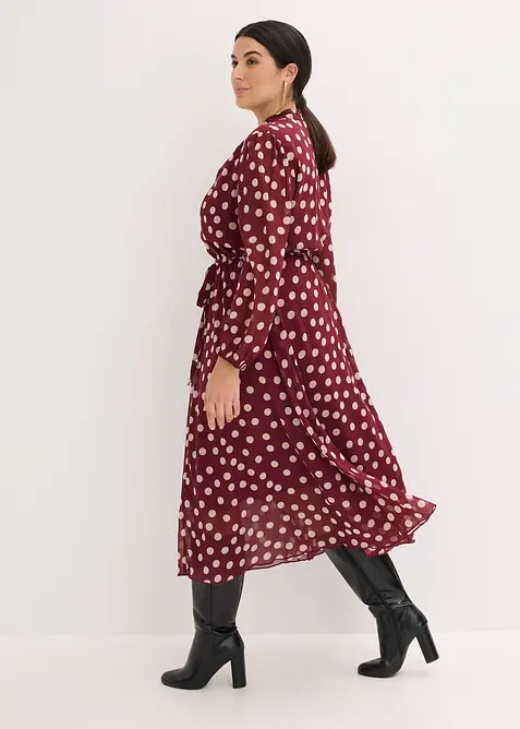 M&ouml;nstrad chiffongkl&auml;nning med kontrasterande passpoaler, bonprix