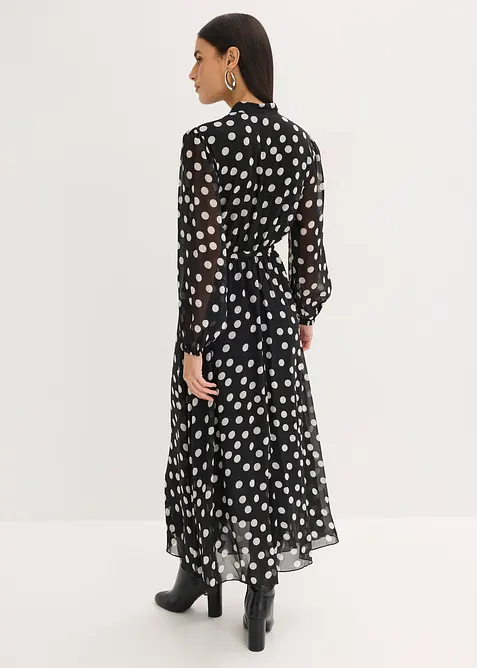 M&ouml;nstrad chiffongkl&auml;nning med kontrasterande passpoaler, bonprix