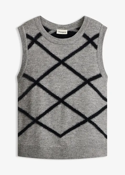 Slipover med fj&auml;dergarn, bonprix