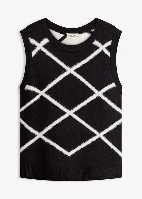 Slipover med fj&auml;dergarn, bonprix