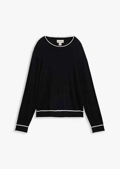 Finstickad tr&ouml;ja i viskosmix, bonprix