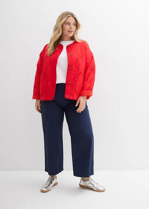 Vid byxa med h&ouml;g midja i ren bomull, bonprix