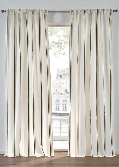 Gardinl&auml;ngd med v&auml;vda r&auml;nder (1-pack), bonprix