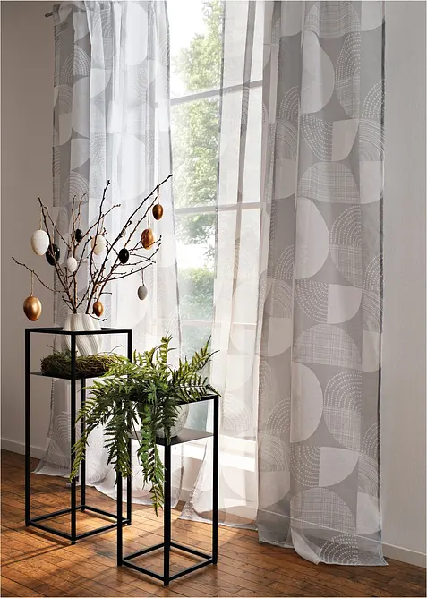 M&ouml;nstrad gardin med &aring;tervunnen polyester (1-pack), bonprix