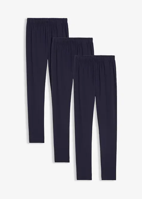 Leggings av stretchig mix med ekologisk bomull (3-pack), bonprix
