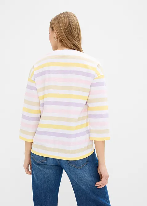 Topp i slub av ekologisk bomull  med 3/4-&auml;rm, bonprix