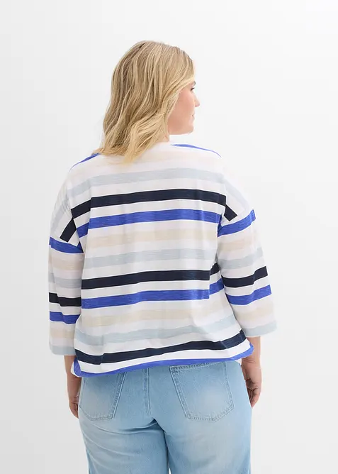 Topp i slubbgarn av ekologisk bomull  med 3/4-&auml;rm, bonprix