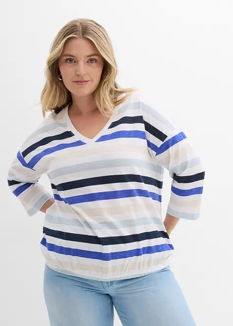 Topp i slubbgarn av ekologisk bomull  med 3/4-&auml;rm, bonprix