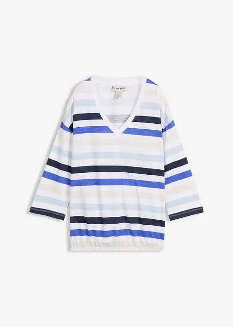 Topp i slubbgarn av ekologisk bomull  med 3/4-&auml;rm, bonprix