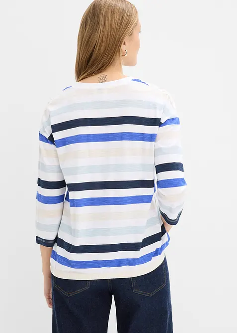 Topp i slubbgarn av ekologisk bomull  med 3/4-&auml;rm, bonprix