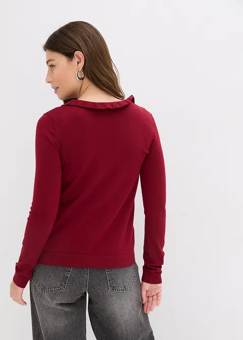 Finstickad cardigan av viskosmix med mjukt fall, bonprix