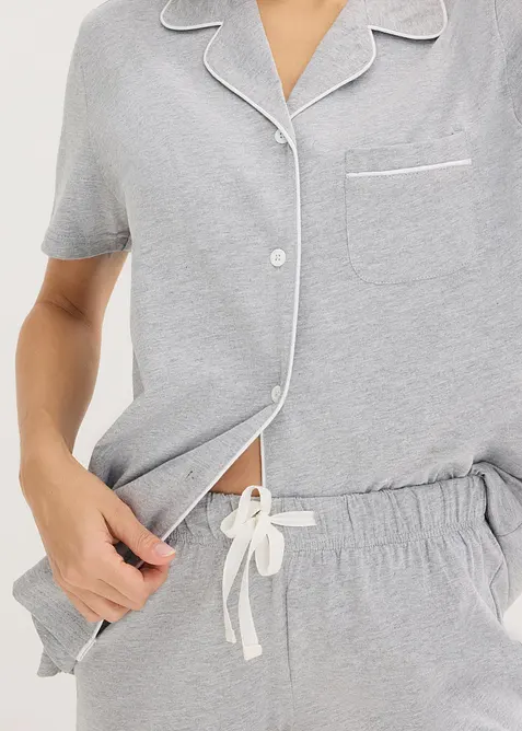 Kort pyjamas med knappsl&aring;, bonprix