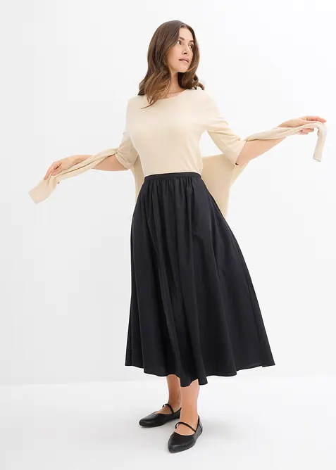 Ribbstickad topp med ekologisk bomull (2-pack), bonprix