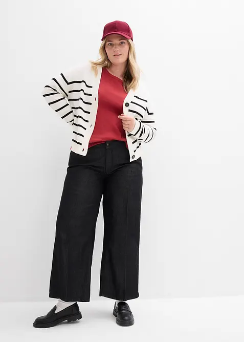 Ribbstickad topp med ekologisk bomull (2-pack), bonprix