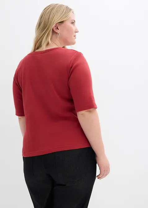 Ribbstickad topp med ekologisk bomull (2-pack), bonprix