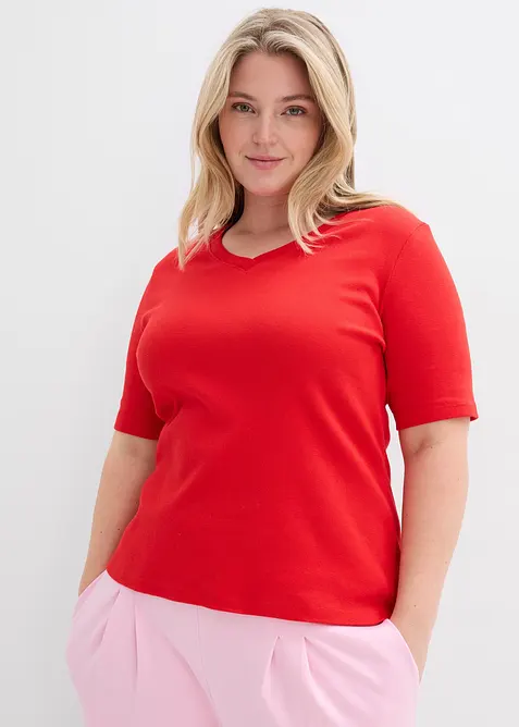 Ribbstickad topp (2-pack), bonprix