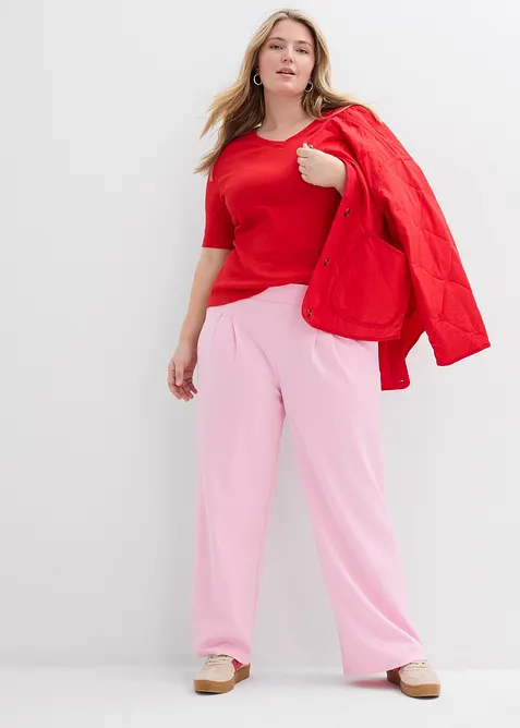 Ribbstickad topp (2-pack), bonprix