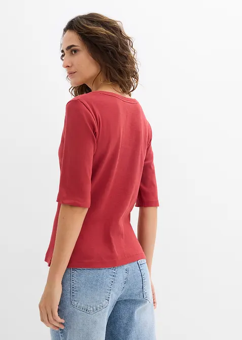 Ribbstickad topp med ekologisk bomull (2-pack), bonprix