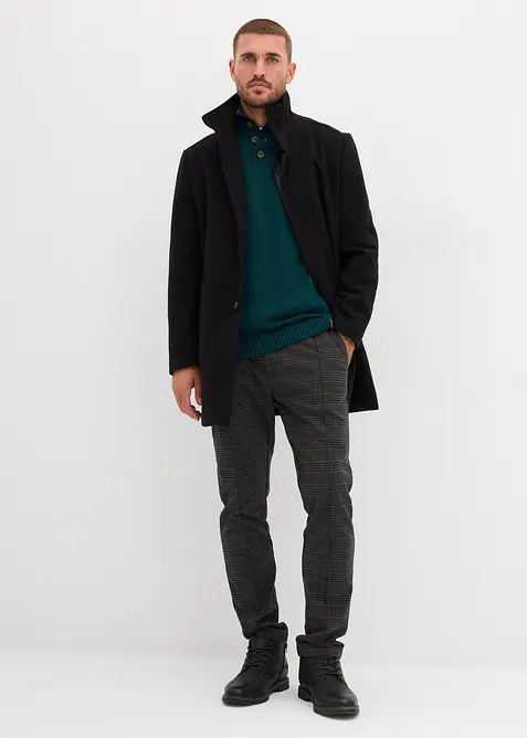 Tr&ouml;ja i bomullsmix med krage och knappar, bonprix