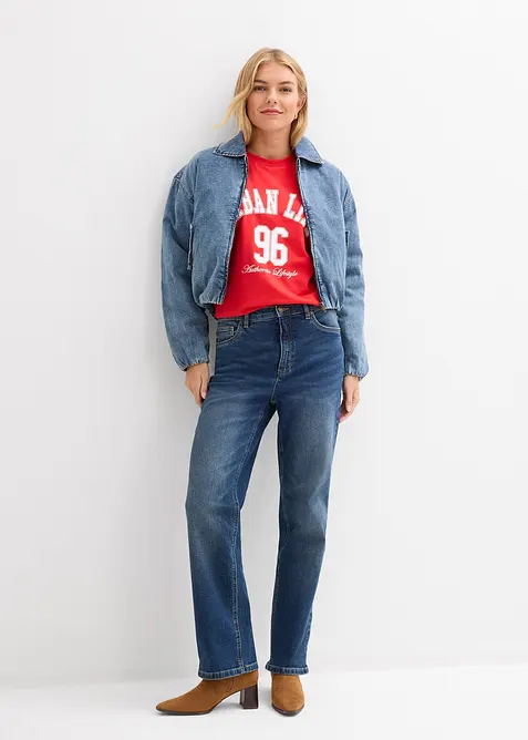 Straight jeans i Loose Fit med High Waist, bonprix