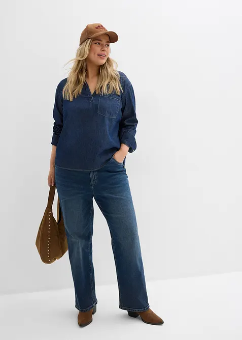 Jeanstunika med ekologisk bomull, bonprix