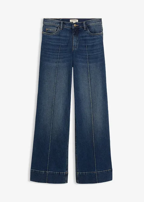 Wide-Leg-Jeans Mid Waist, Full Length, bonprix