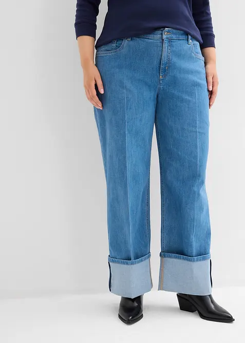 Loose Straight-Jeans Mid Waist, Full Length, bonprix