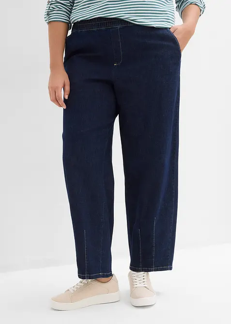 Barrel jeans Mid Waist, res&aring;rlinning, bonprix