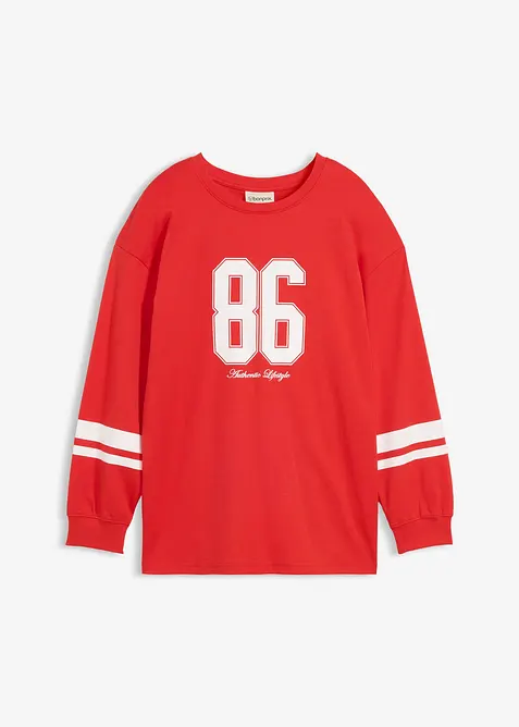 Oversized topp med l&aring;nga &auml;rmar av ekologisk bomull, bonprix